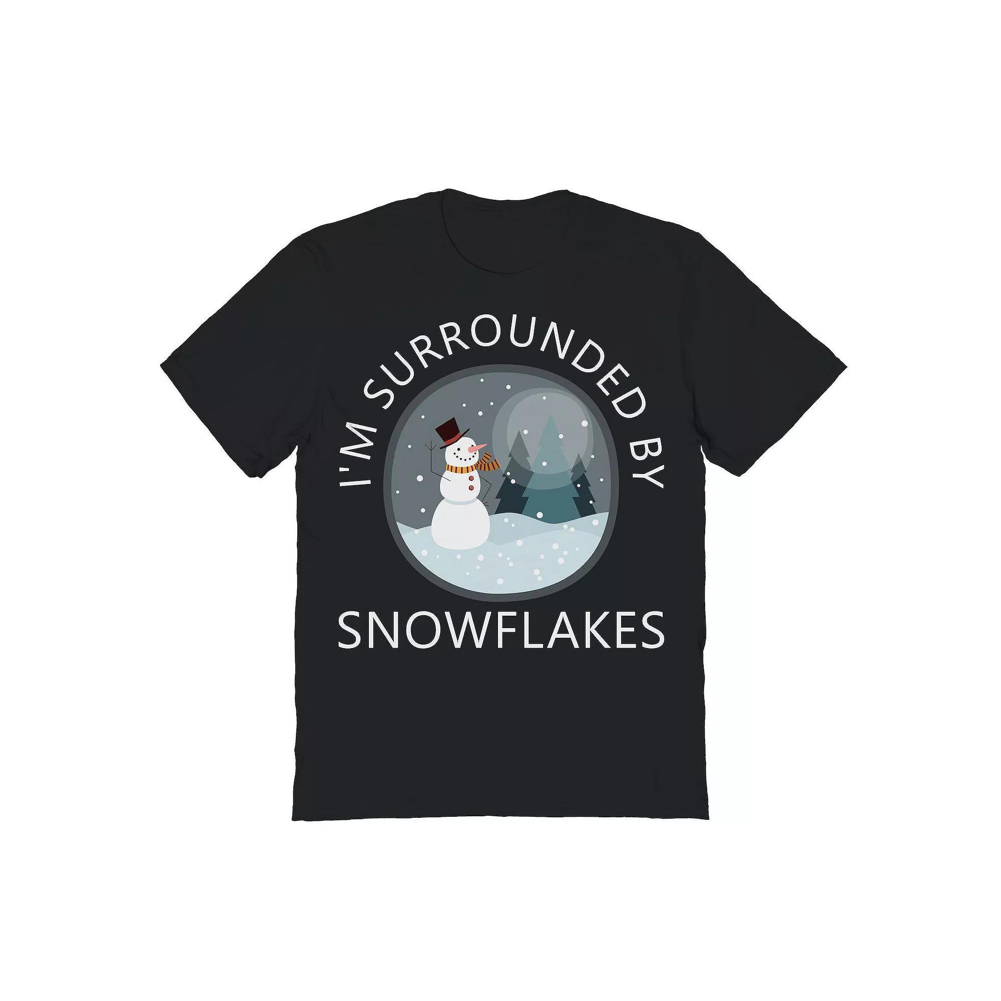 Men's Surrounded Snowflakes Christmas Graphic Tee, Adult Unisex,  Product Image