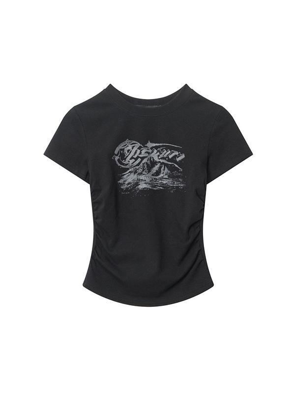 Retro Letters Short Sleeve Tee Product Image