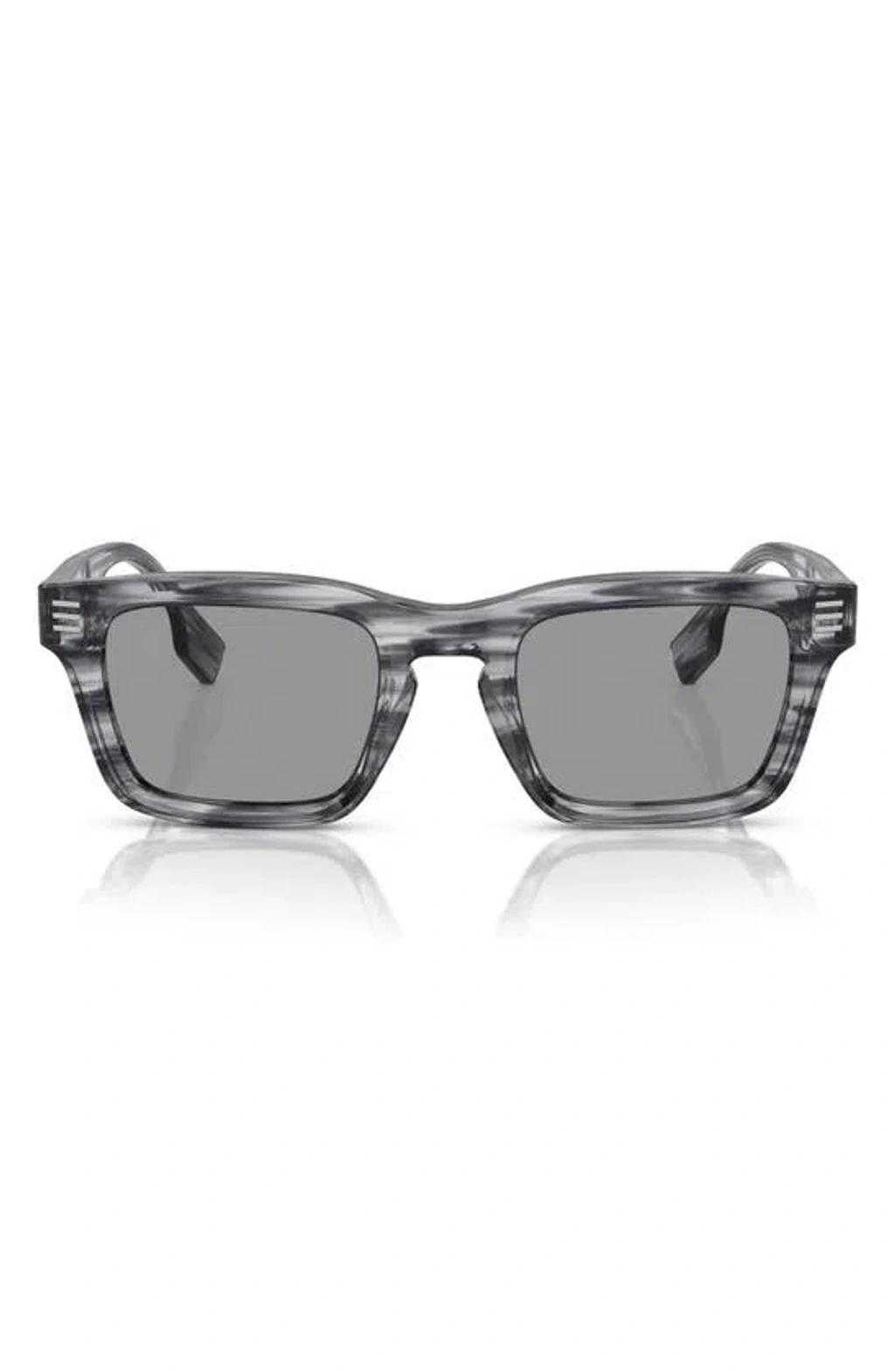 BURBERRY 51mm Rectangular Sunglasses In Grey Product Image