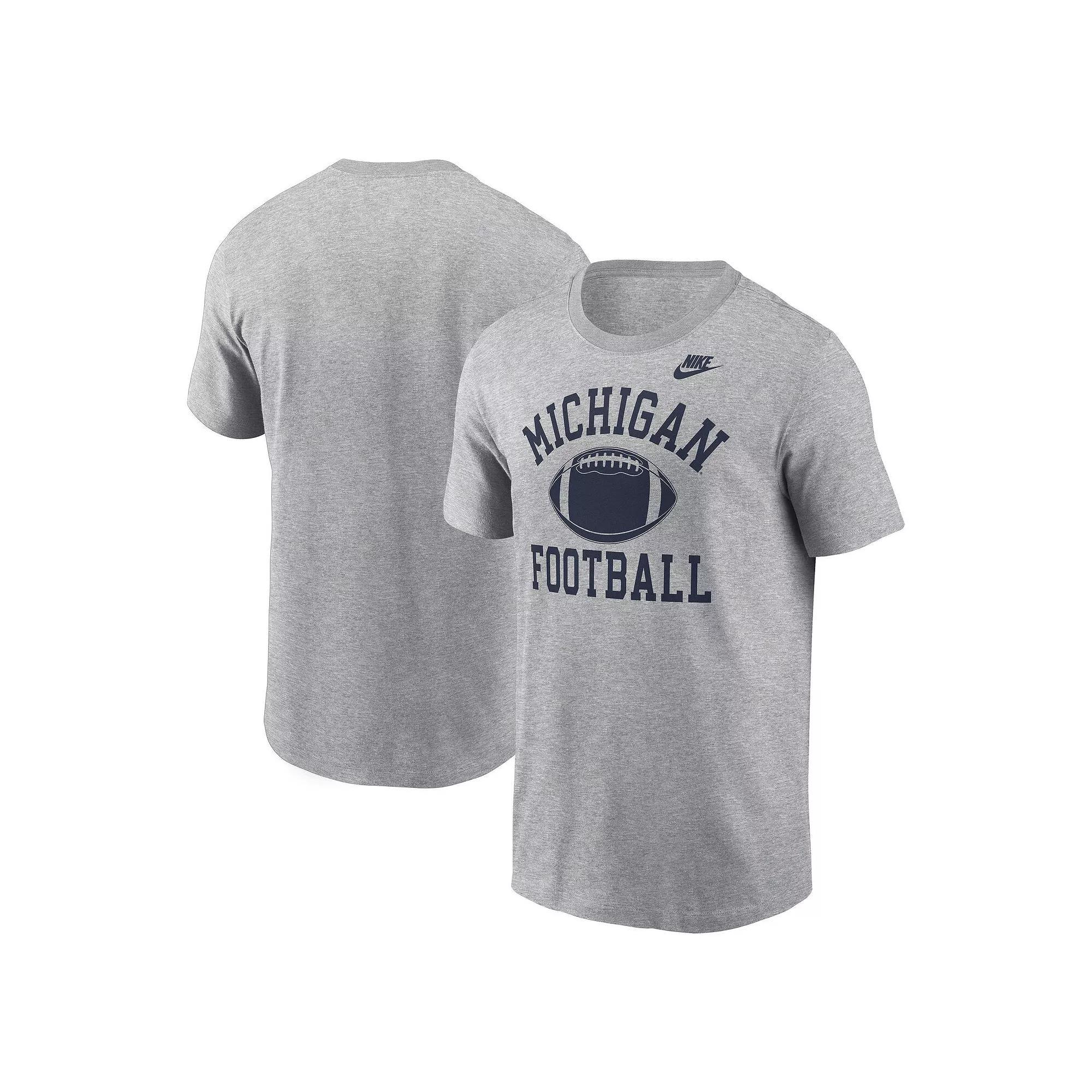 Men's Nike Heather Gray Michigan Wolverines Legacy Football Icon T-Shirt,  Product Image