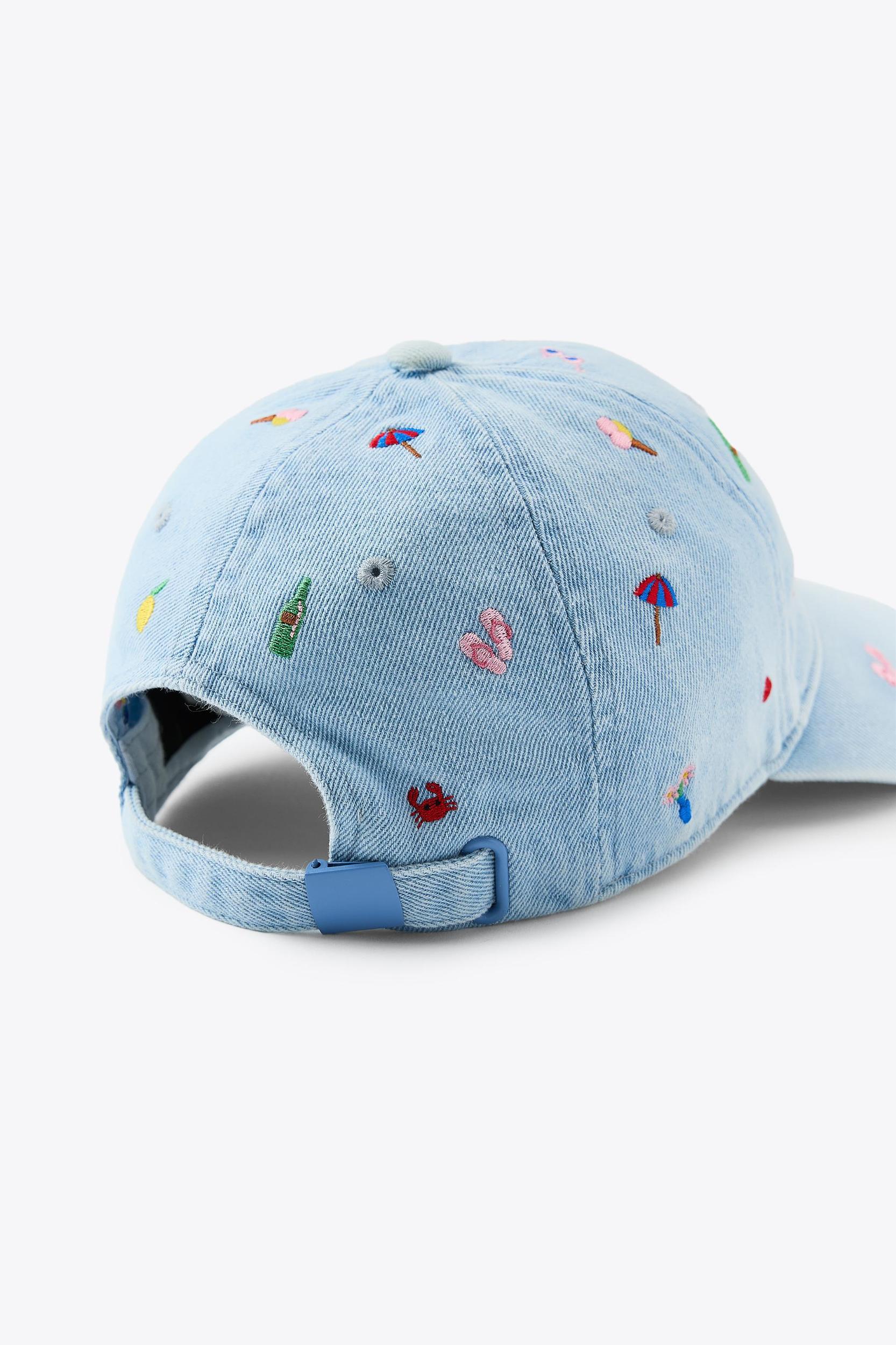 EMBROIDERED DENIM CAP Product Image