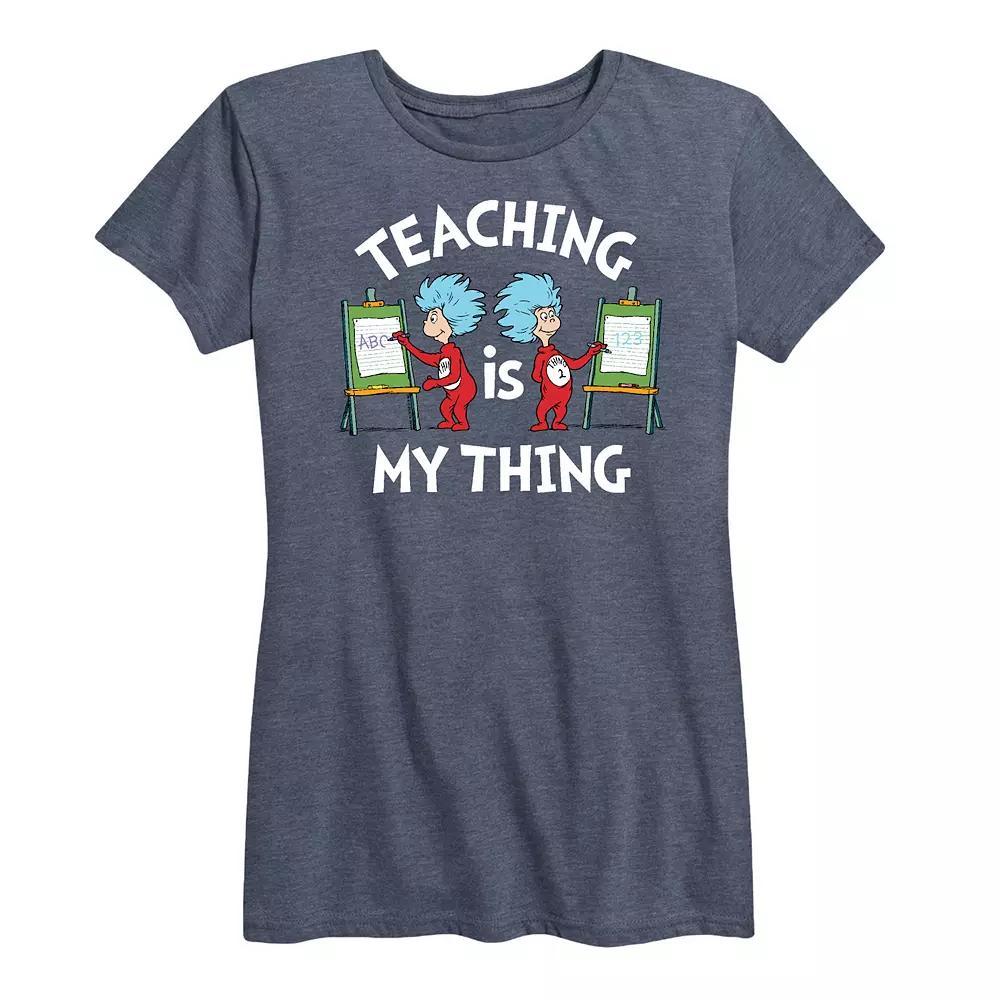 Women's Dr. Seuss Teaching Is My Thing Graphic Tee, Girl's, Size: XXL, Grey Gray Product Image