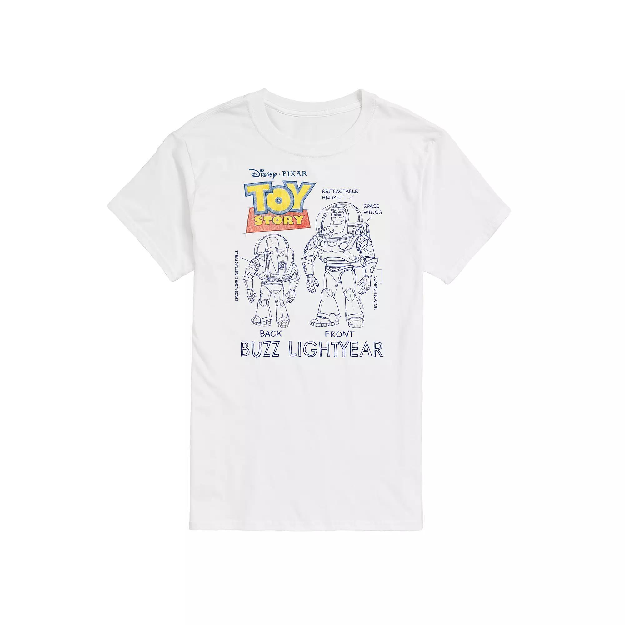 Disney / Pixar's Toy Story 4 Men's Buzz Sketches Graphic Tee, Size: XXL, White Product Image