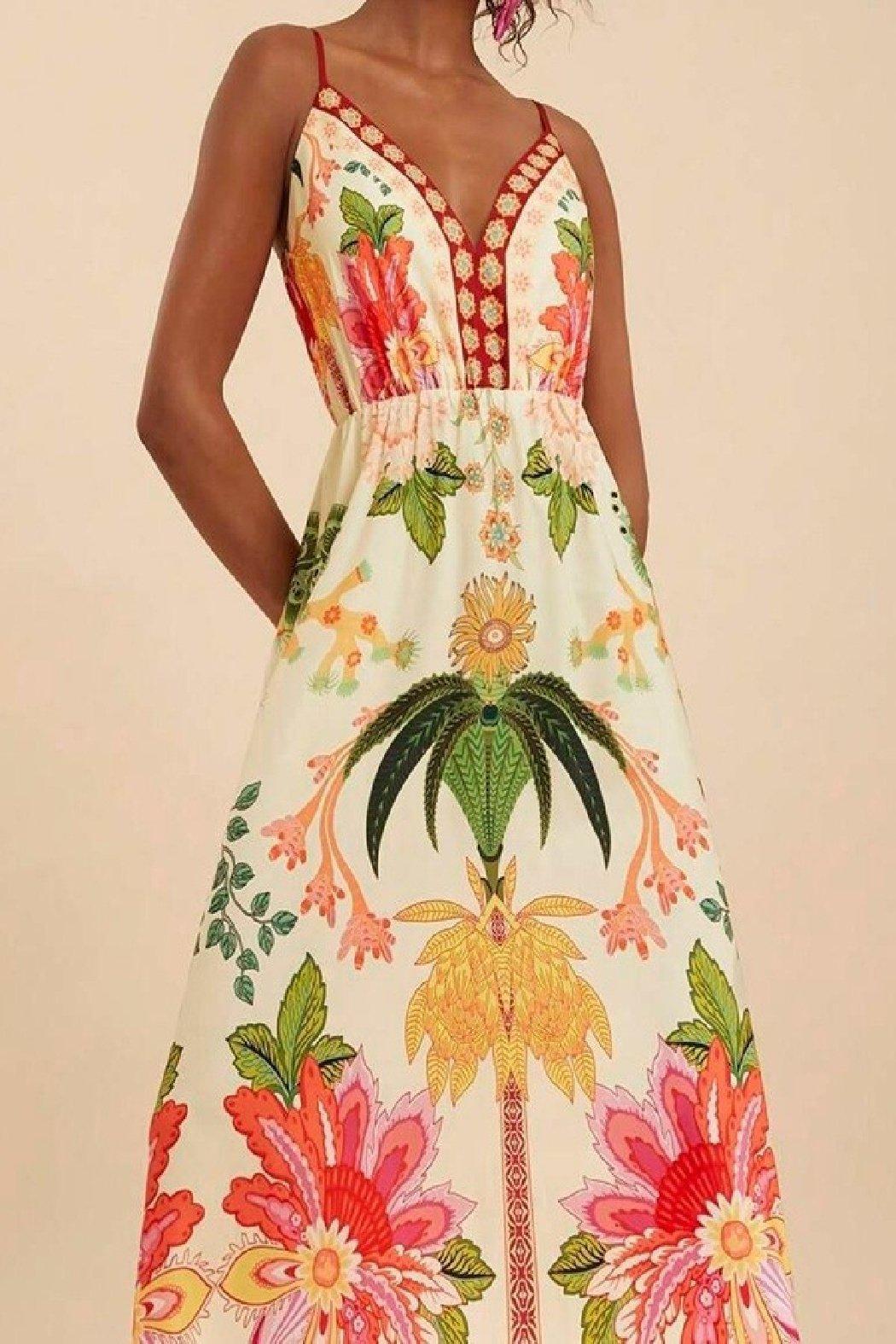 Palm Tree Print Maxi Dress Product Image