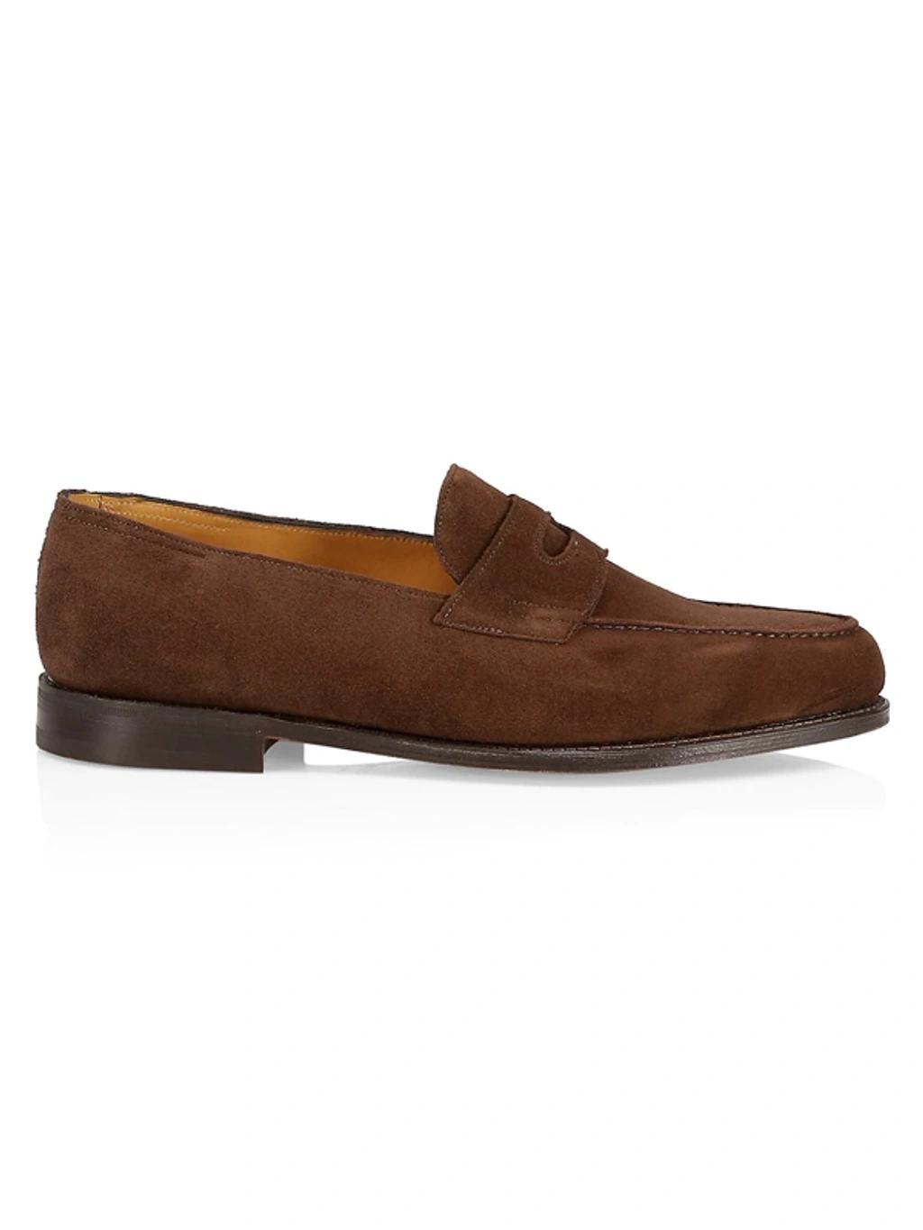 Men's Lopez Suede Penny Loafers In Brown Product Image