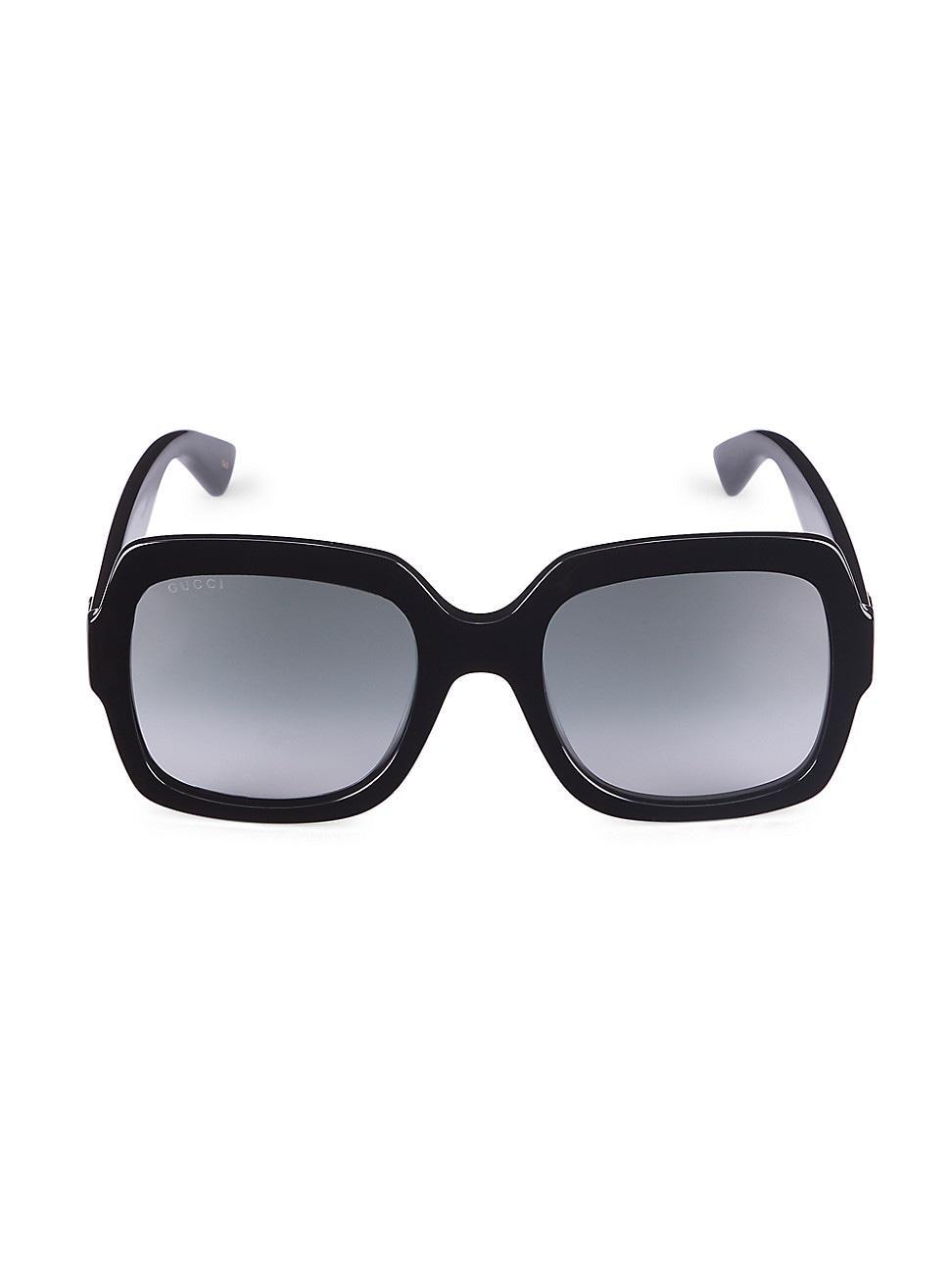 Classic Oversized Rectangular Sunglasses, Black Product Image