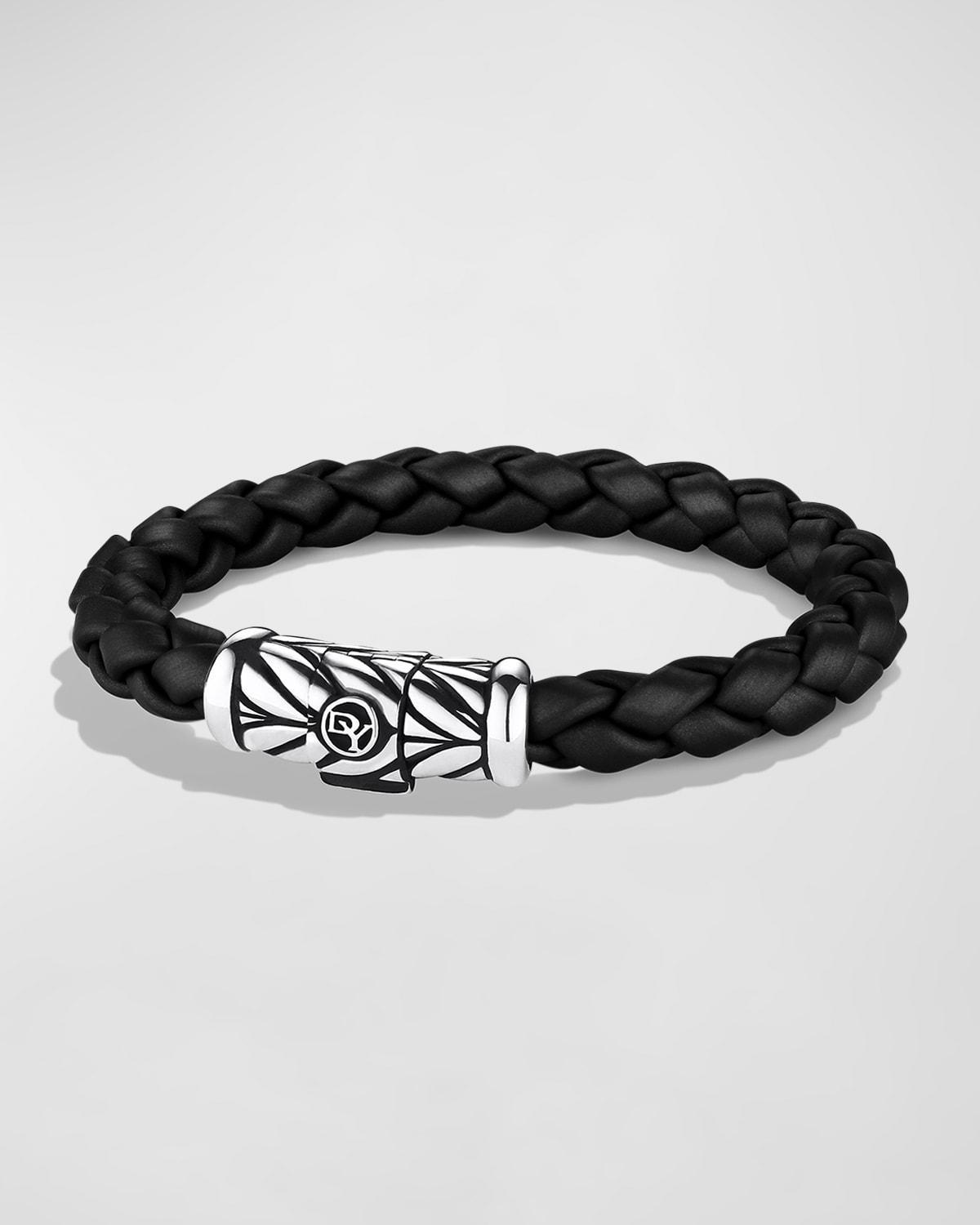 Mens Chevron Woven Rubber Bracelet, 8mm Product Image