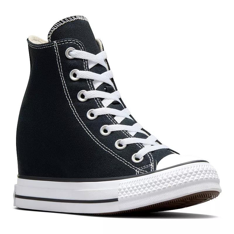 Womens Converse Chuck Taylor All Star Classic Wedge Platform Sneaker - Black / White Product Image