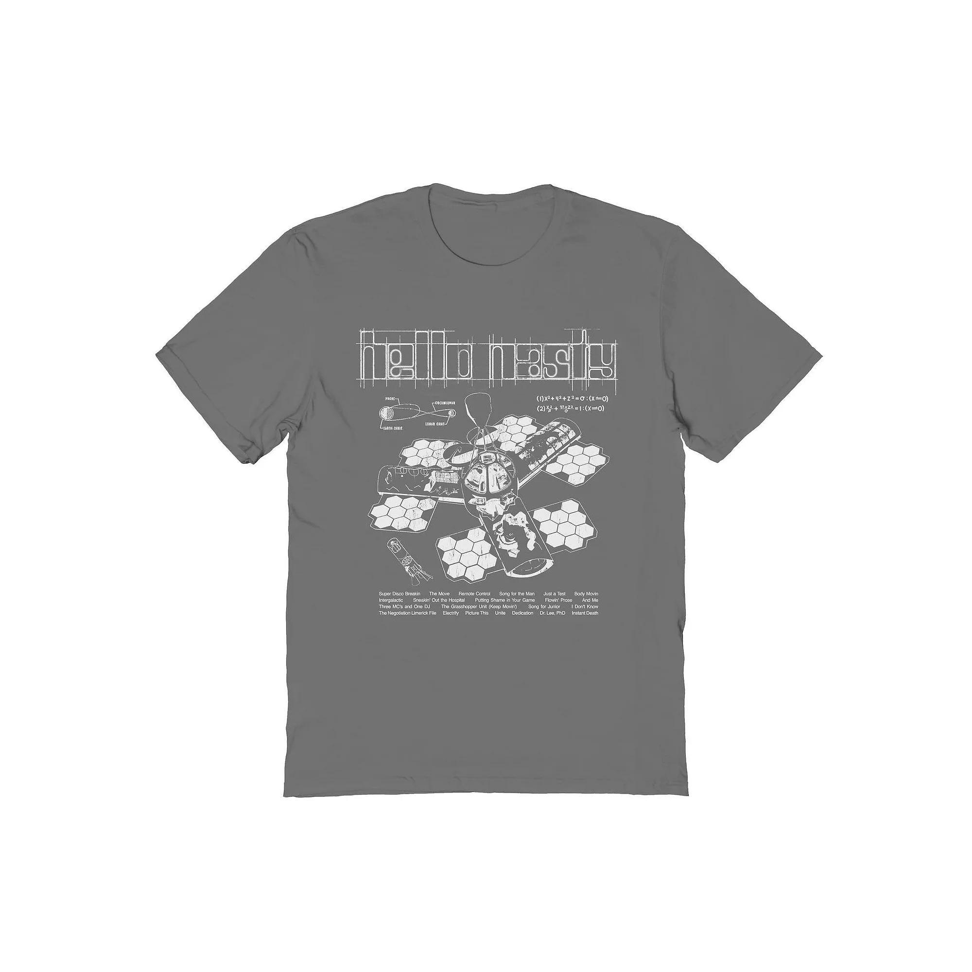 Men's Beastie Boys Hello Nasty Satellite White Graphic Tee, Size: XL, Grey Product Image