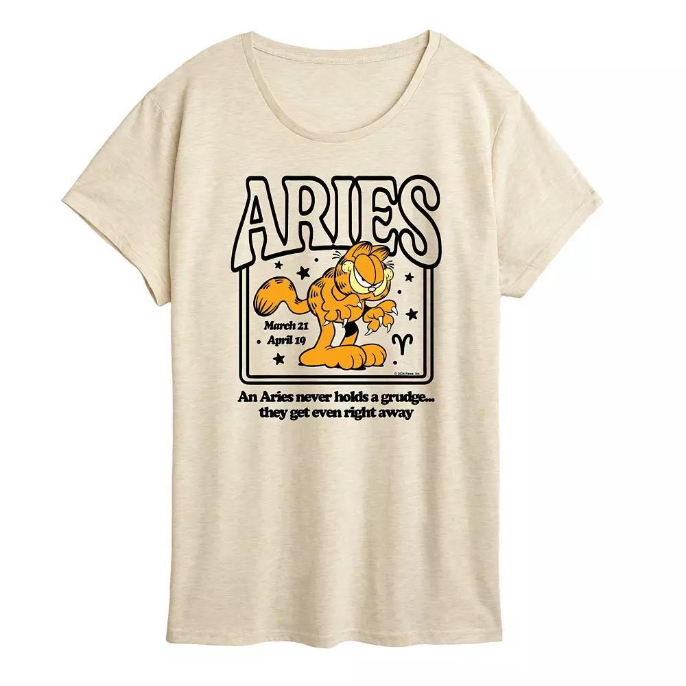 Women's Garfield Aries Graphic Tee, Size: XXL, Beige Product Image