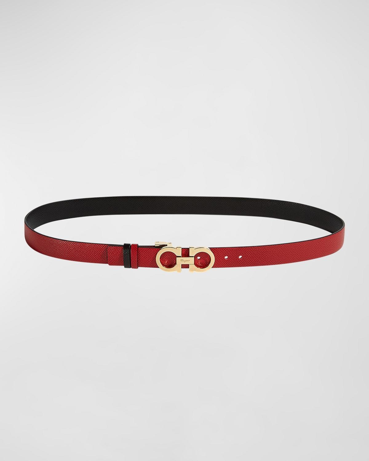 Gancini-Buckle Reversible Leather Belt Product Image