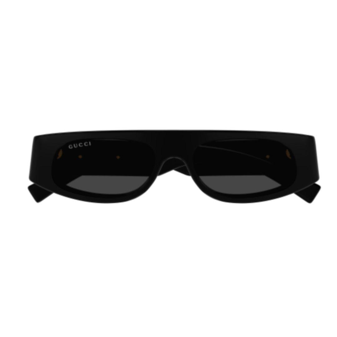 GUCCI Logo Acetate Rectangle Sunglasses In Black Dark Grey Product Image