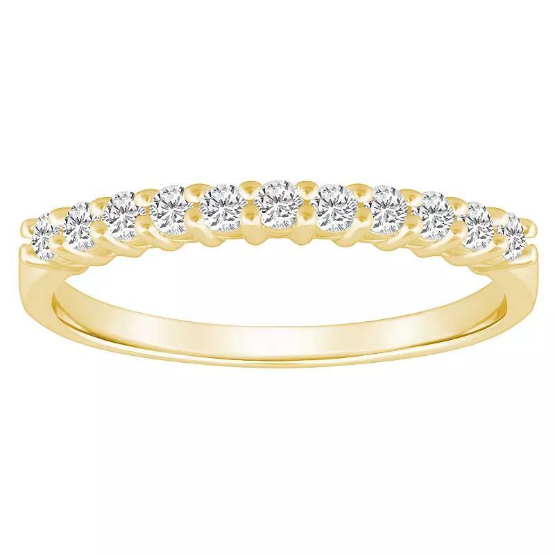 Alyson Layne 14k Gold 1/3 Carat T.W. Diamond 11-Stone Wedding Band, Women's, Size: 5.50, Pink Product Image