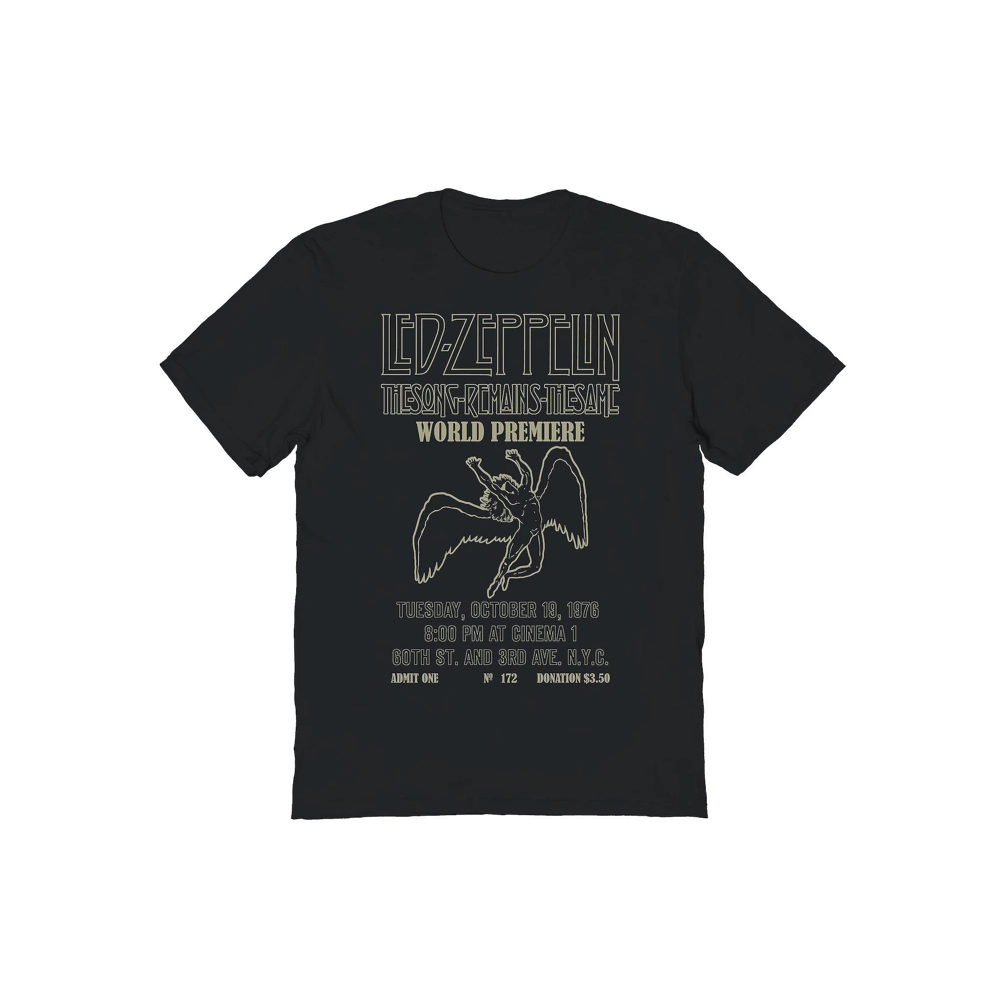 Men's Led Zeppelin World Premier Graphic Tee, Size: Small, Black Product Image