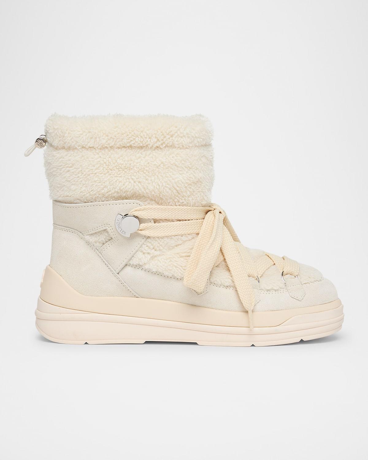 MONCLER Insolux Leather-trimmed Snow Boots In Off-white Product Image