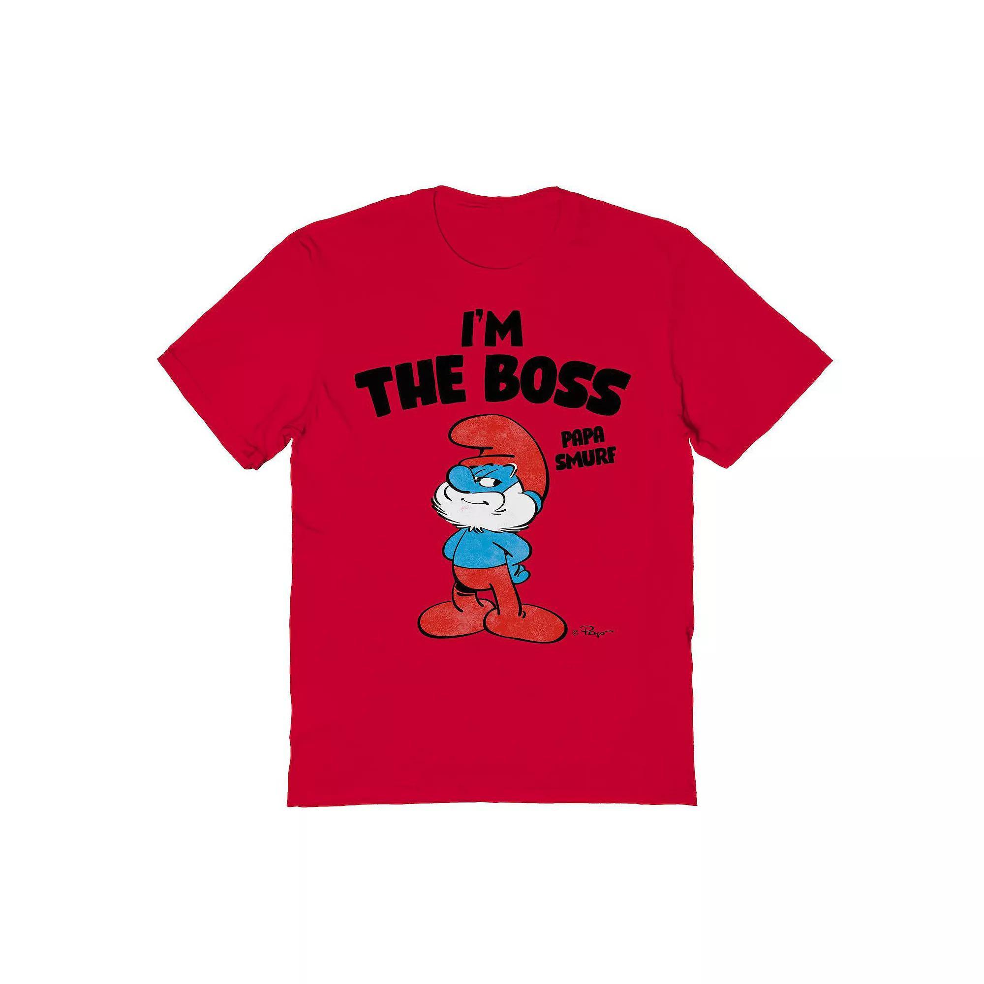 Men's Smurfs I'm The Boss Graphic Tee, Size: XXL, Red Product Image