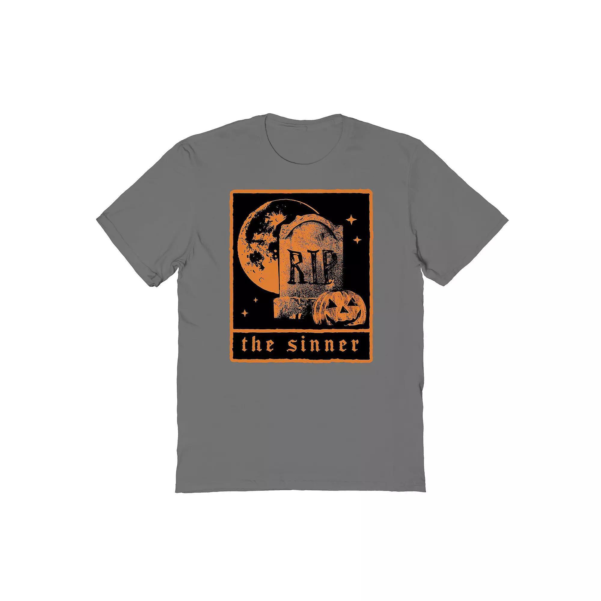 Men's the Sinner Tarot Front Halloween Graphic Tee, Size: XXL, Grey Product Image