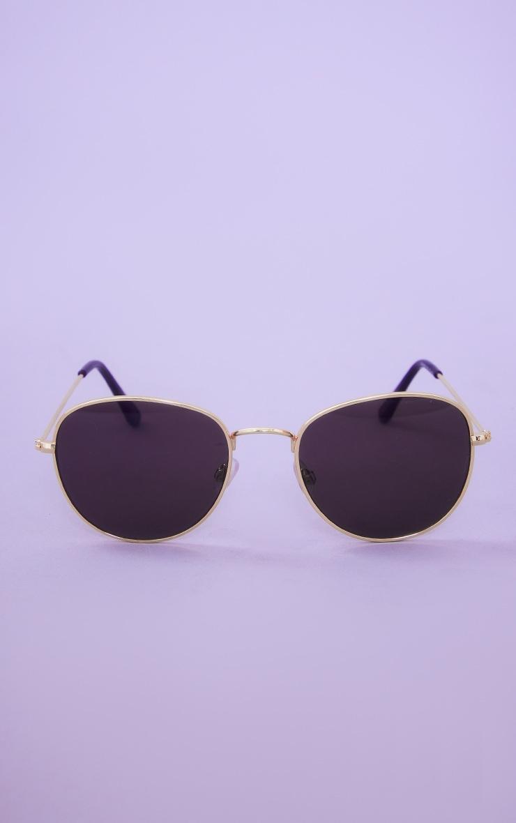 Black On Gold Circular Sunglasses Product Image