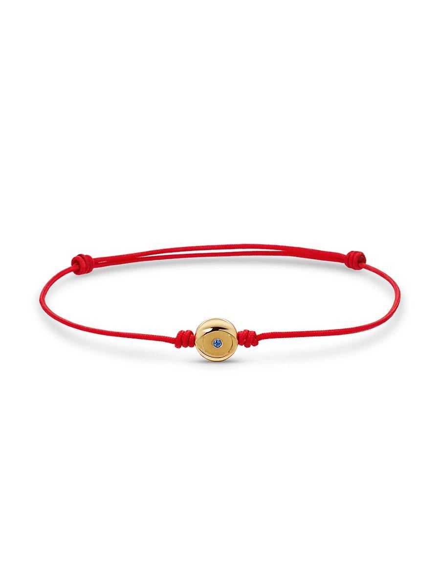 Mens Evil Eye Cord Bracelet with 18K Yellow Gold Product Image