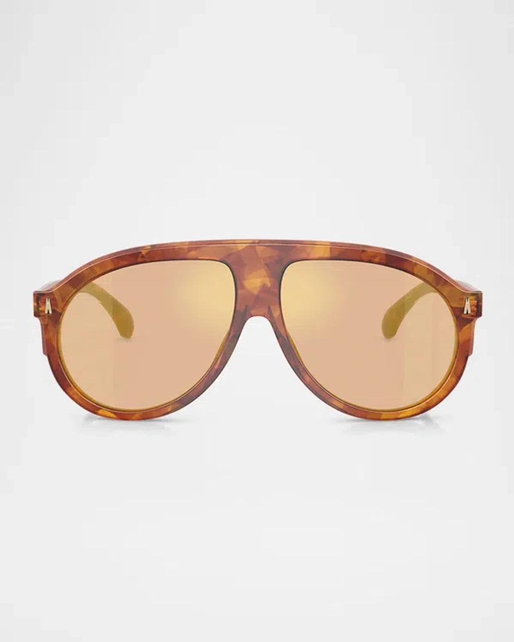 MONCLER Men's Me6001 Aviator Sunglasses In Brown Product Image