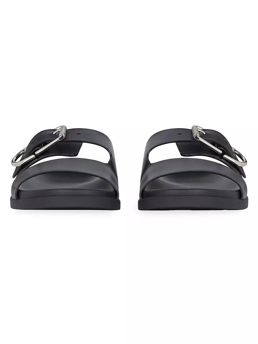 Mens Voyou Flat Sandals in Grained Leather Product Image