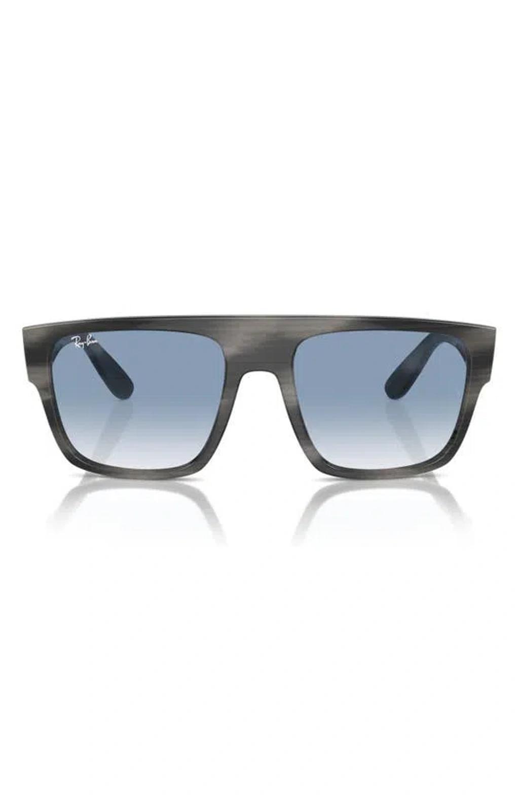 RAY BAN 57mm Square Sunglasses In Brown Stripe Grey Product Image