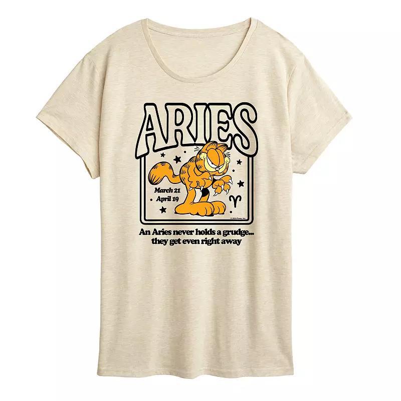 Women's Garfield Aries Graphic Tee, Size: XXL, Beige Product Image