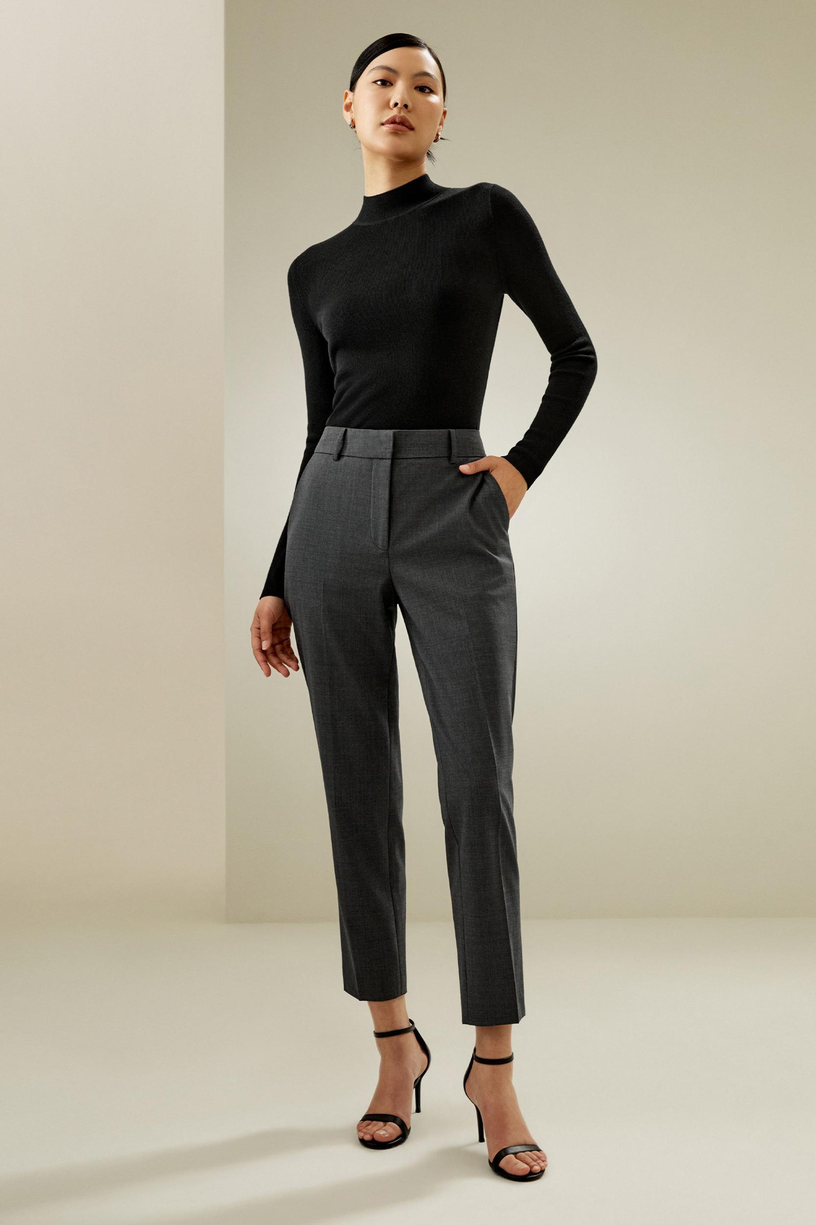 LILYSILK Womens Cashmere Pullover - Black Cashmere Silk - Lightweight Autumn and Winter Top M Product Image