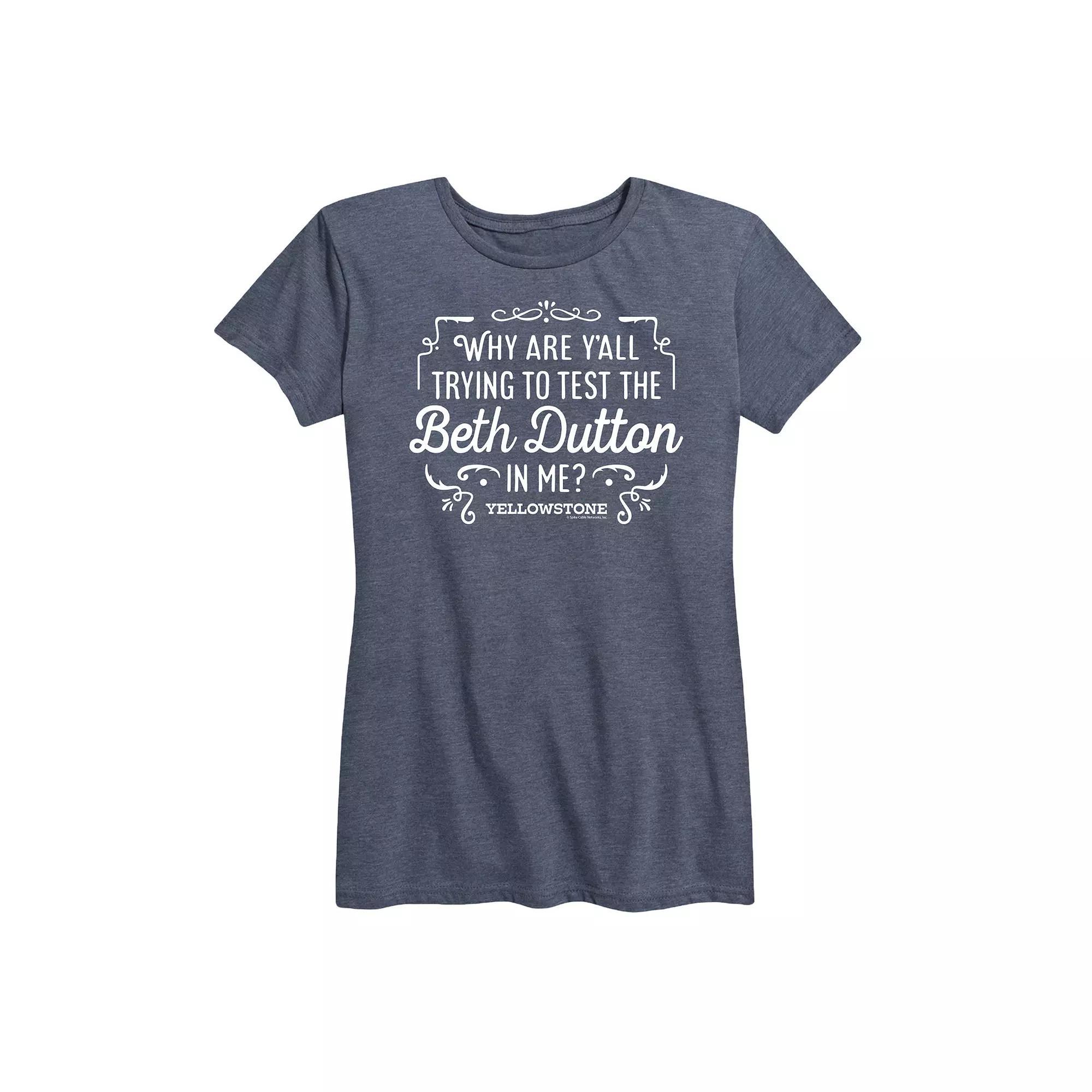 Women's Yellowstone Trying To Test Graphic Tee, Girl's, Size: Medium, Grey Blue Product Image