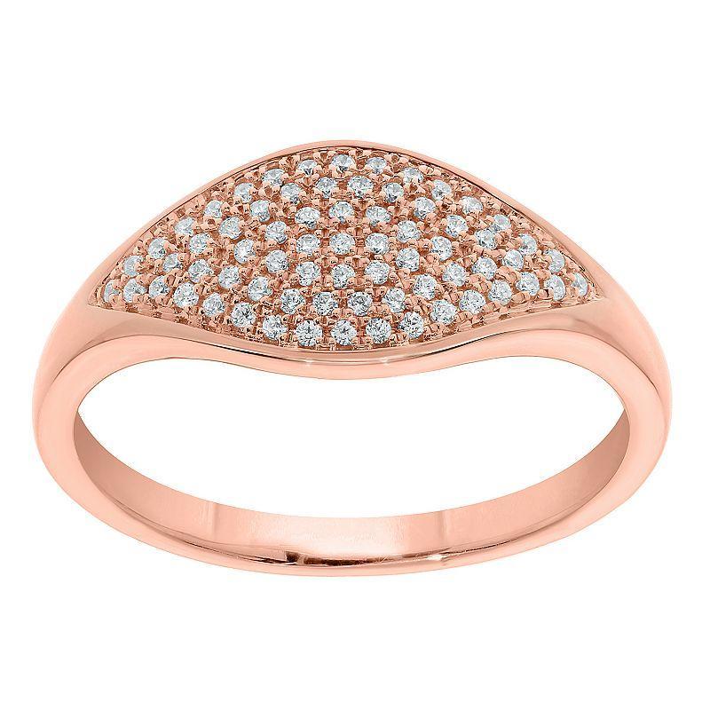 Sterling Silver 1/5 Carat. T.W. Diamond Micro-Pave Ring, Womens Pink Tone Product Image