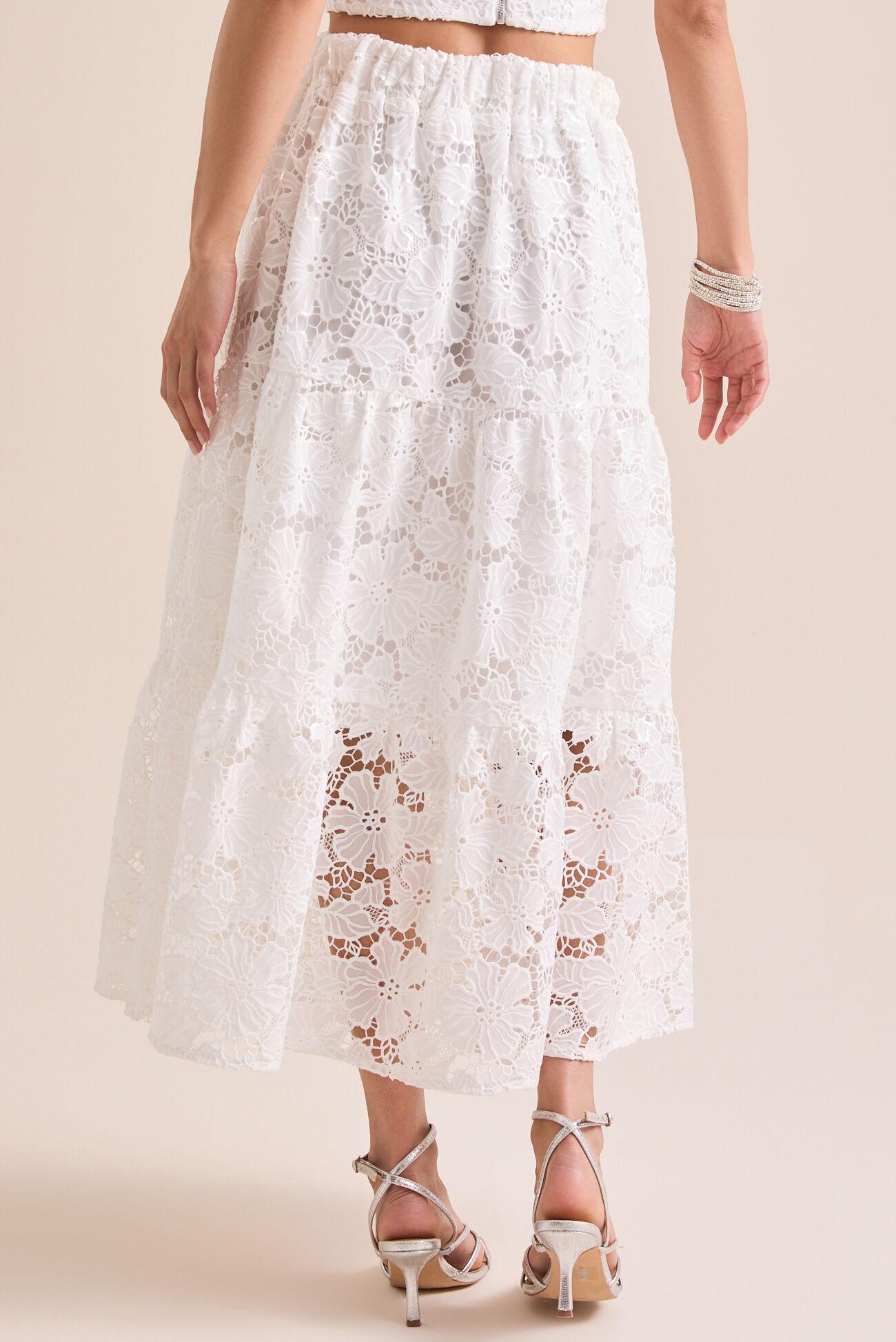 Prew Eyelet Midi Skirt Product Image