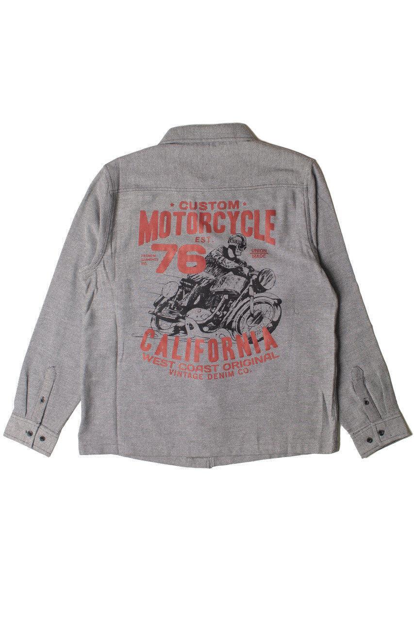Long Sleeve Motorcycle Button Up Shirt Product Image