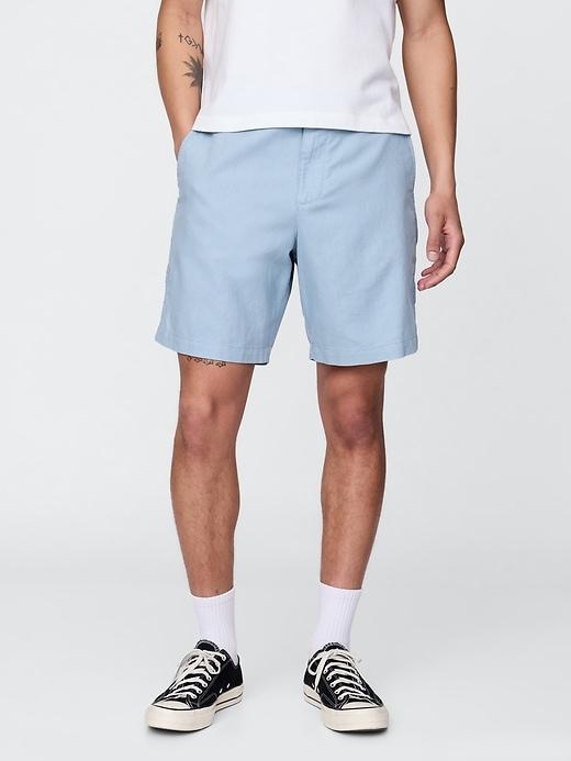 8" Linen-Cotton Shorts Product Image