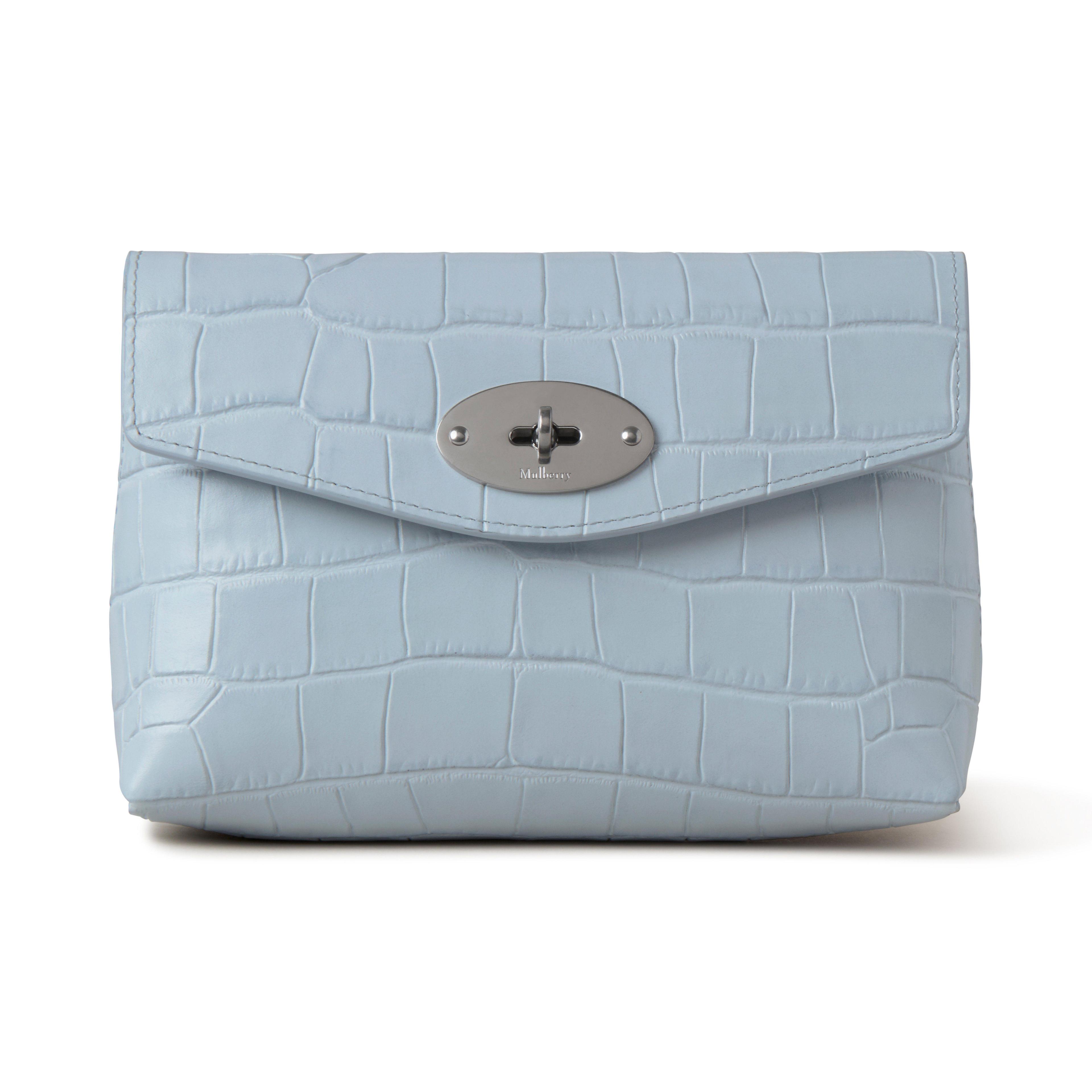 MULBERRY Darley Cosmetic Pouch In Poplin Blue Product Image