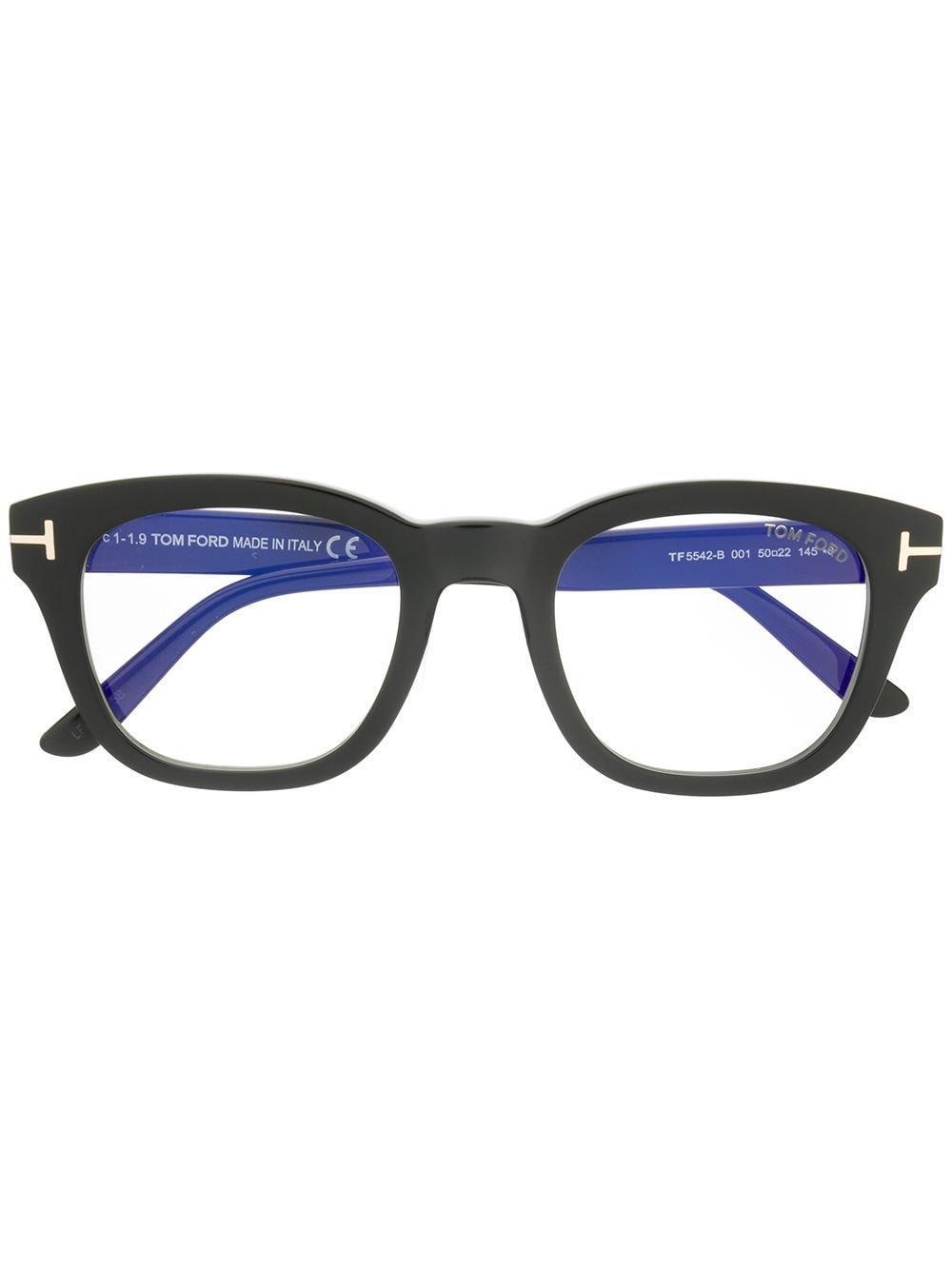 Blue Block Soft Square Glasses In Black Product Image