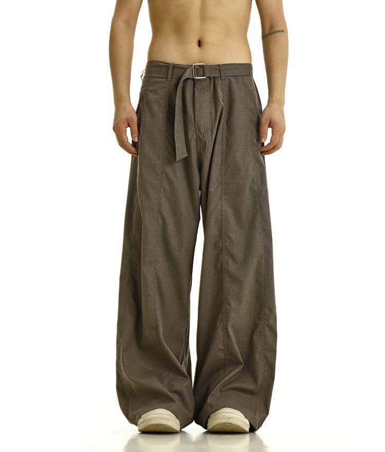 RT No. 11963 BROWN WIDE STRAIGHT PANTS Product Image