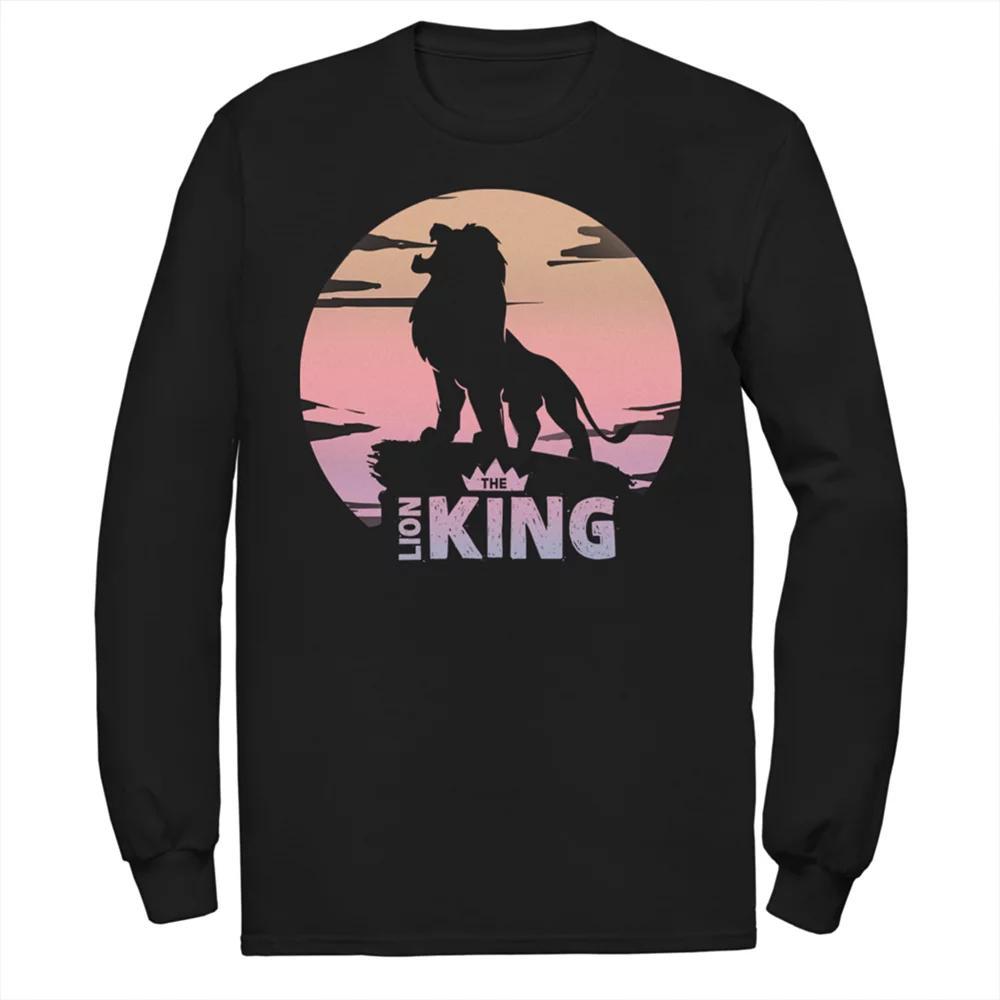 Disney's The Lion King Men's Sunset Crown Round Logo Long Sleeve Tee,  Product Image