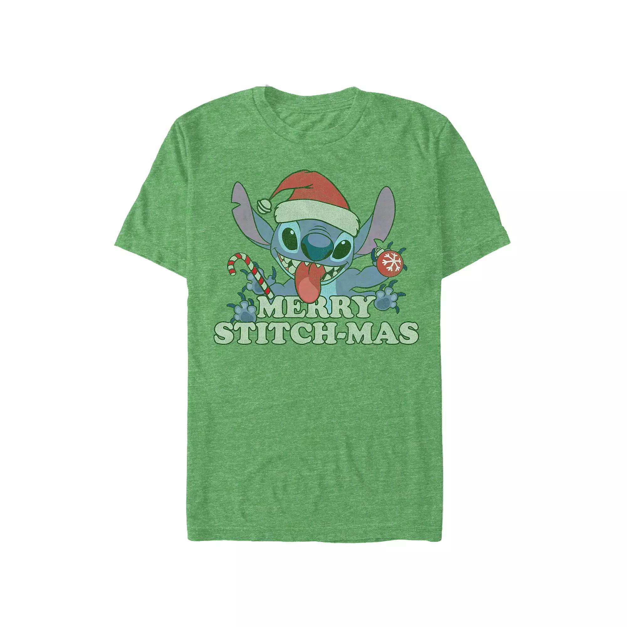 Disney's Lilo & Stitch Merry Stitch-Mas Men's Graphic Tee, Size: Medium, Kelly Grey Product Image