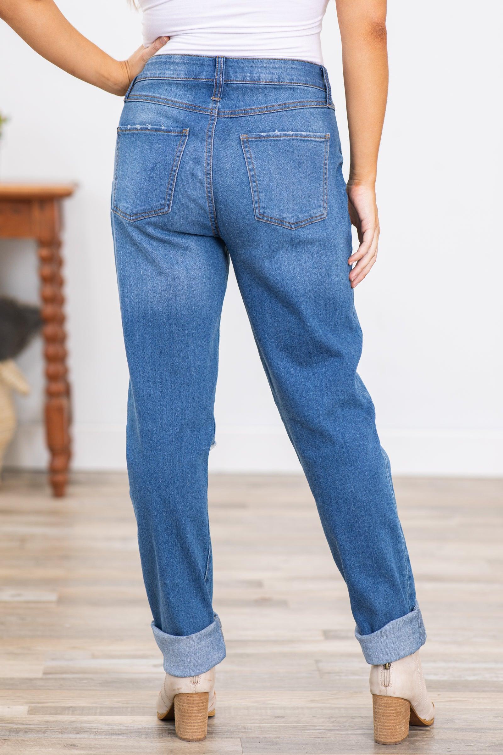 Rewash Super High Rise Boyfriend Fit Jeans Product Image