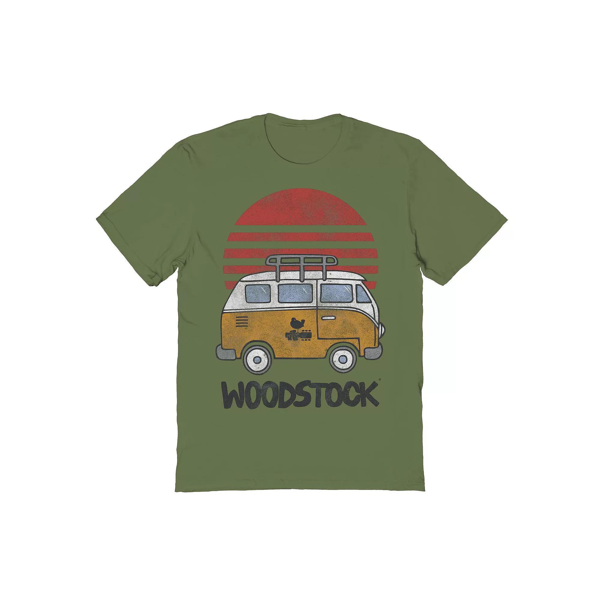 Men's Woodstock Bus Graphic Tee, Size: Medium, Green Product Image