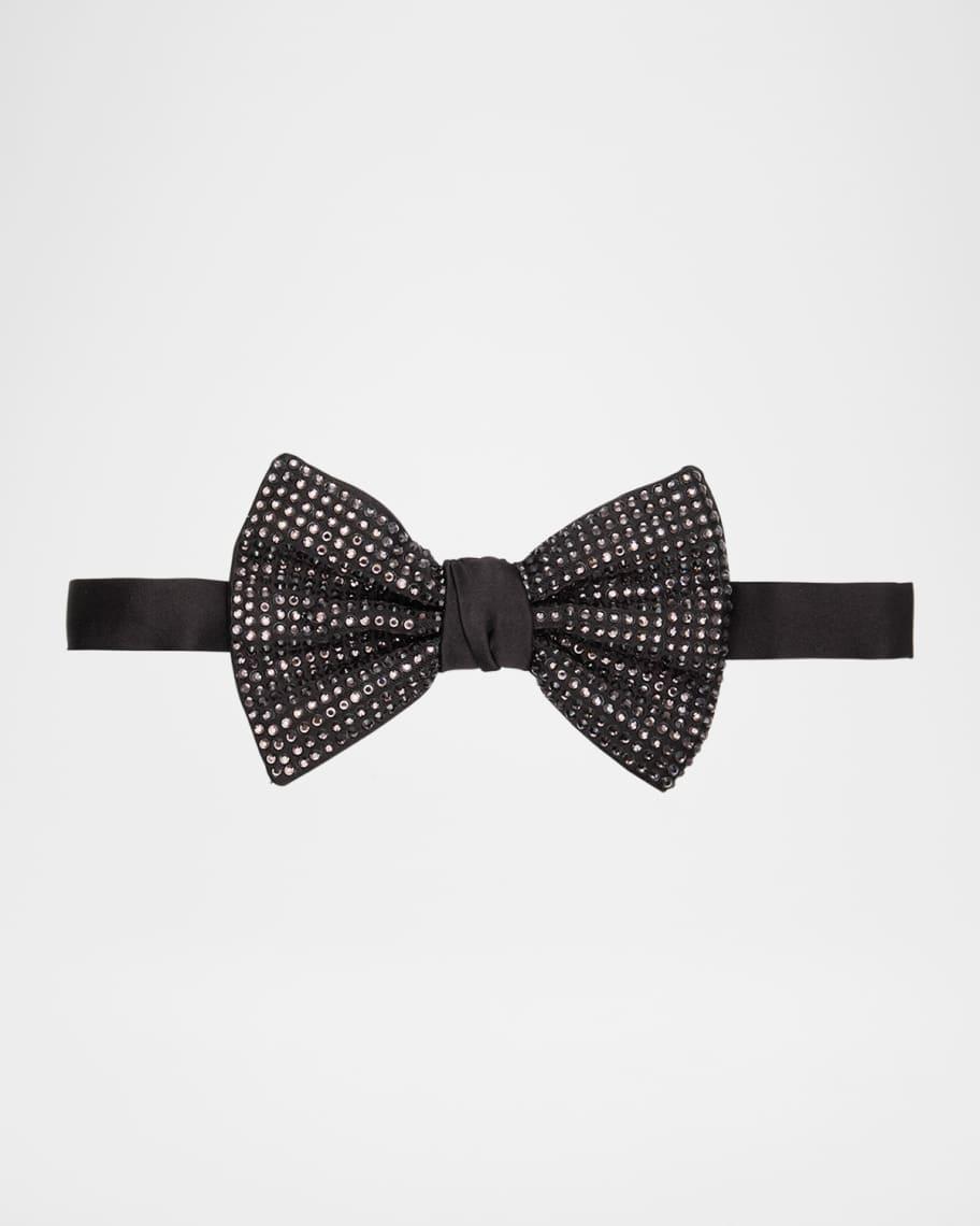 Men's Crystal-Embellished Silk Bow Tie Product Image