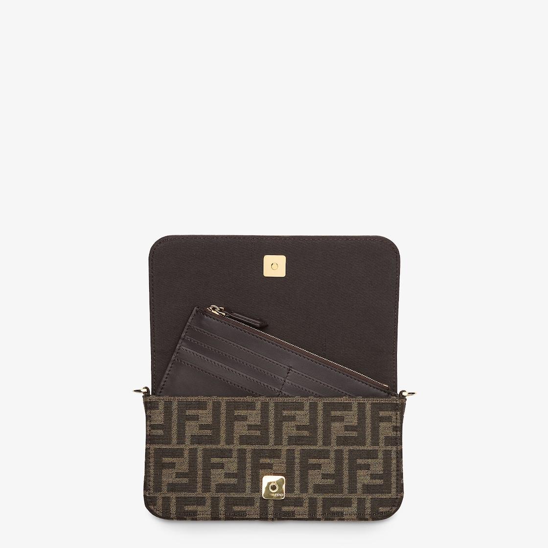 Fendigraphy Wallet On ChainBrown FF fabric wallet Product Image