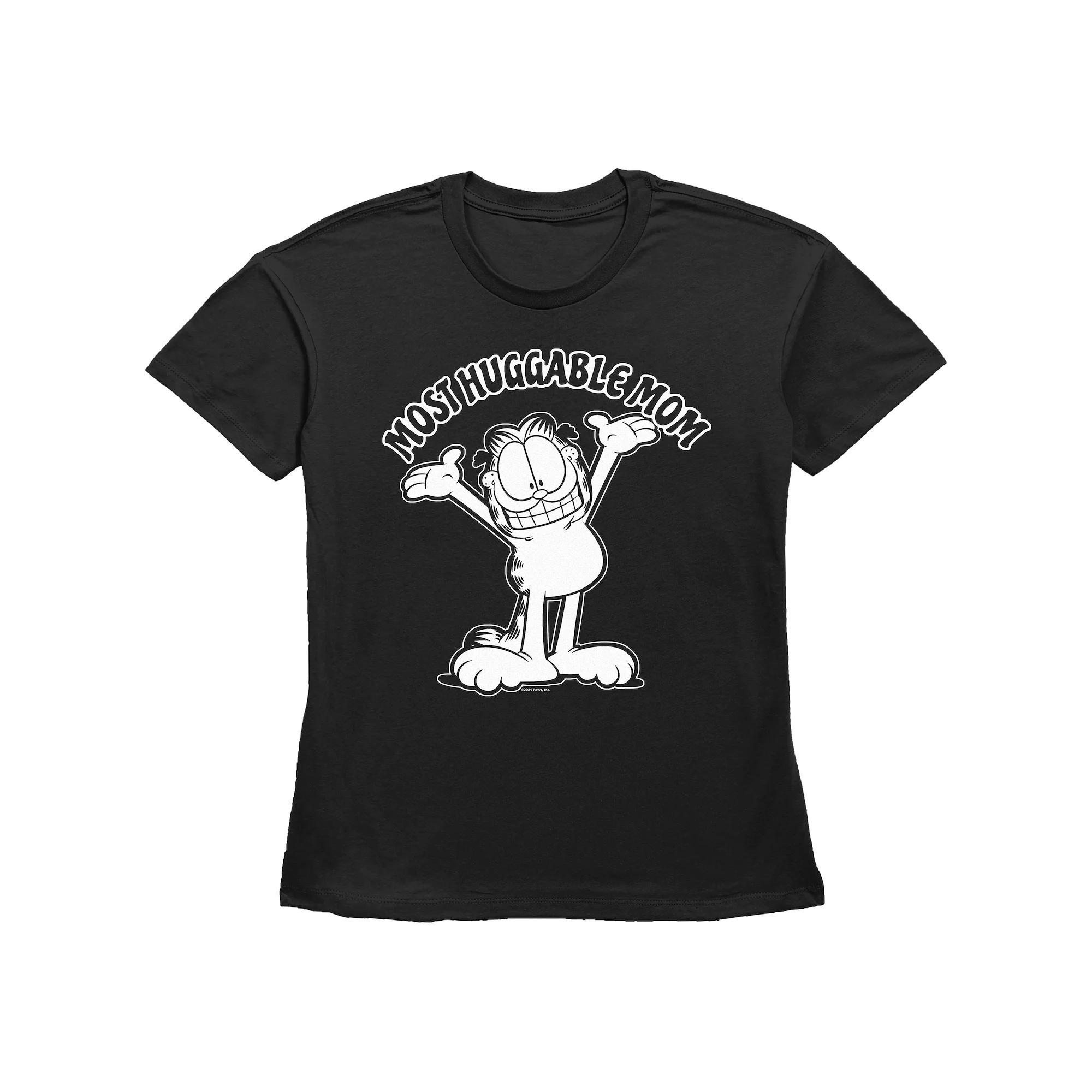 Women's Garfield Most Huggable Mom Basic Fit Graphic Tee, Size: Small, Black Product Image