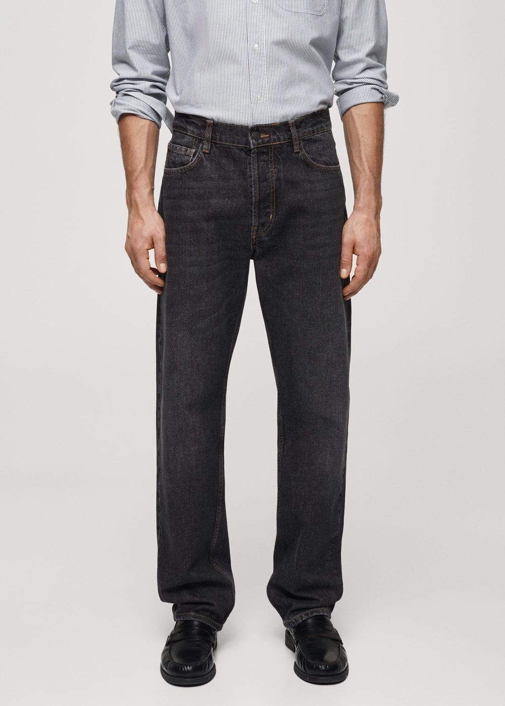 MANGO MAN - Relaxed fit dark wash jeans open greyMen Product Image