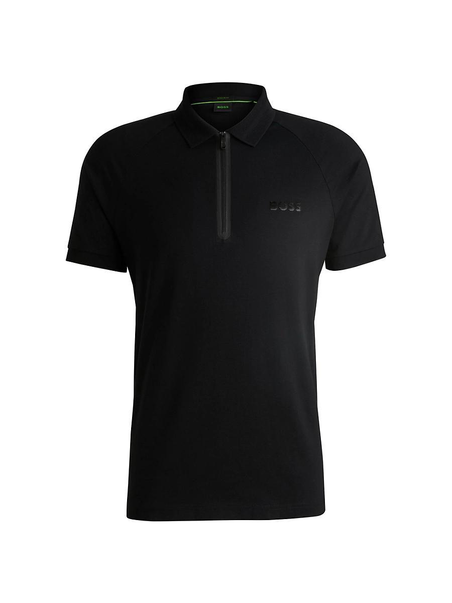 Mens Cotton Jersey Polo Shirt with Mirror Effect Logo Product Image