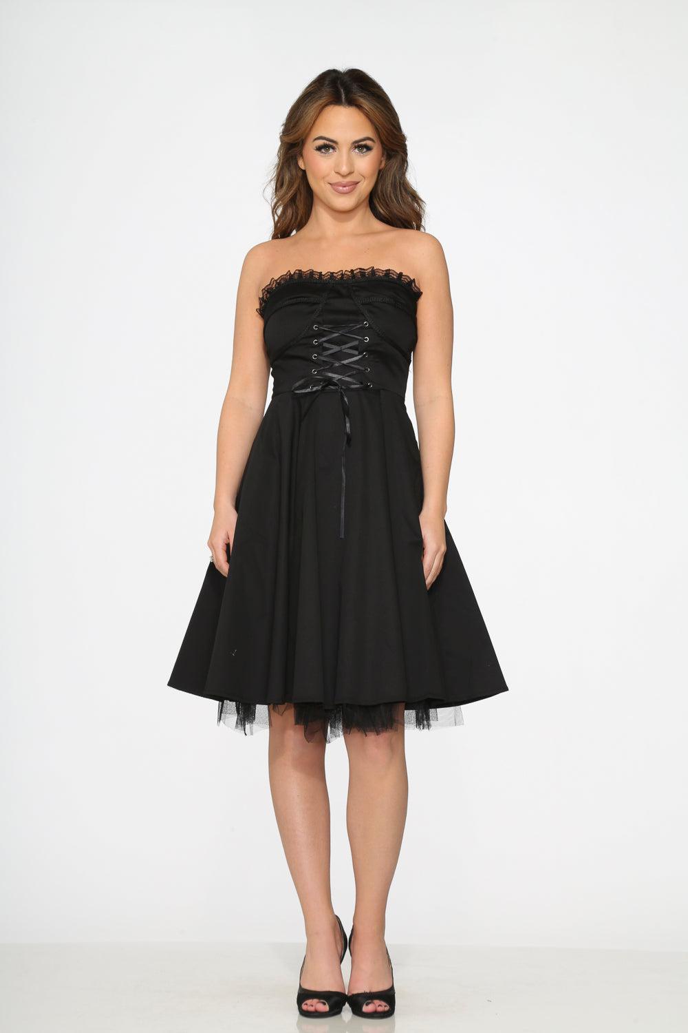 Black Strapless Swing Dress Product Image