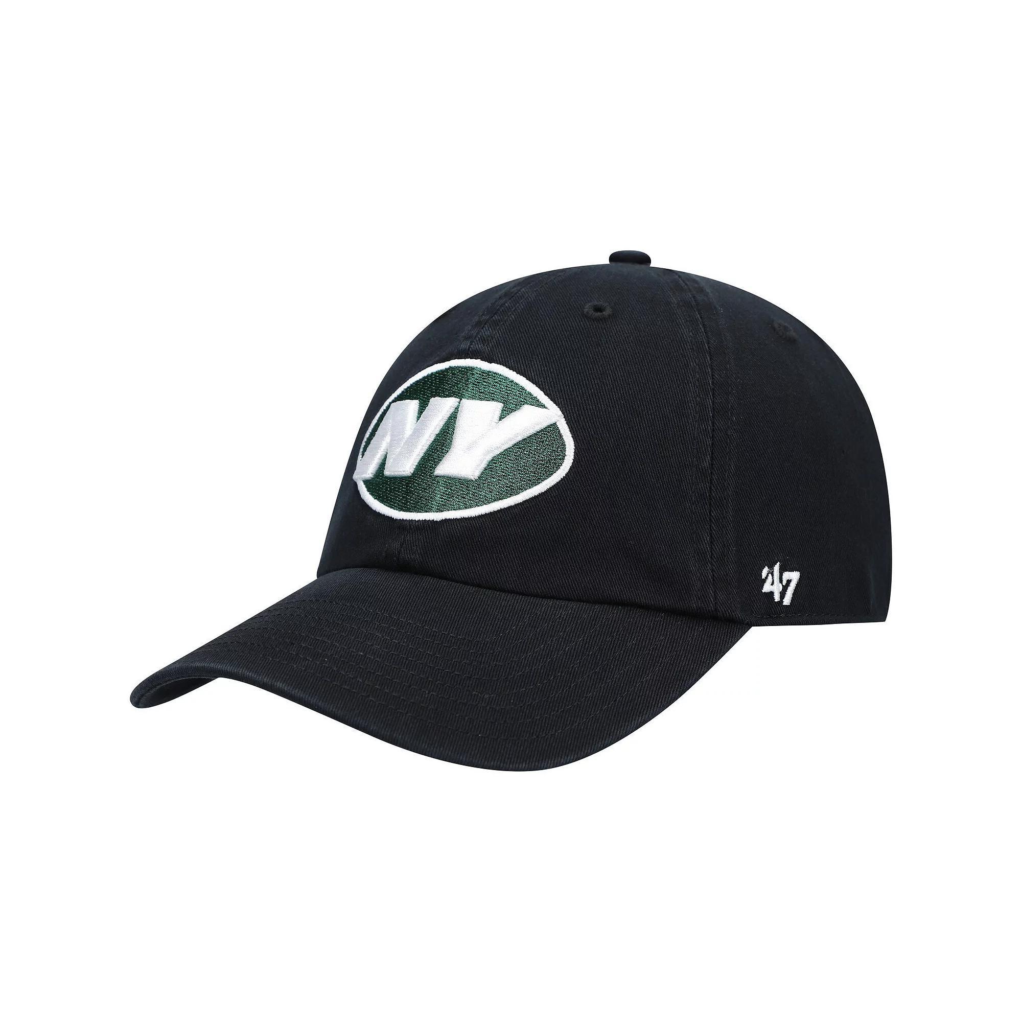 Men's '47 Black New York Jets Clean Up Alternate Adjustable Hat Product Image