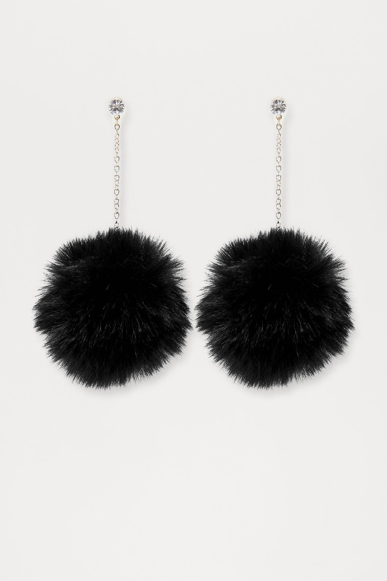 Furlicious Earrings  - Black Product Image