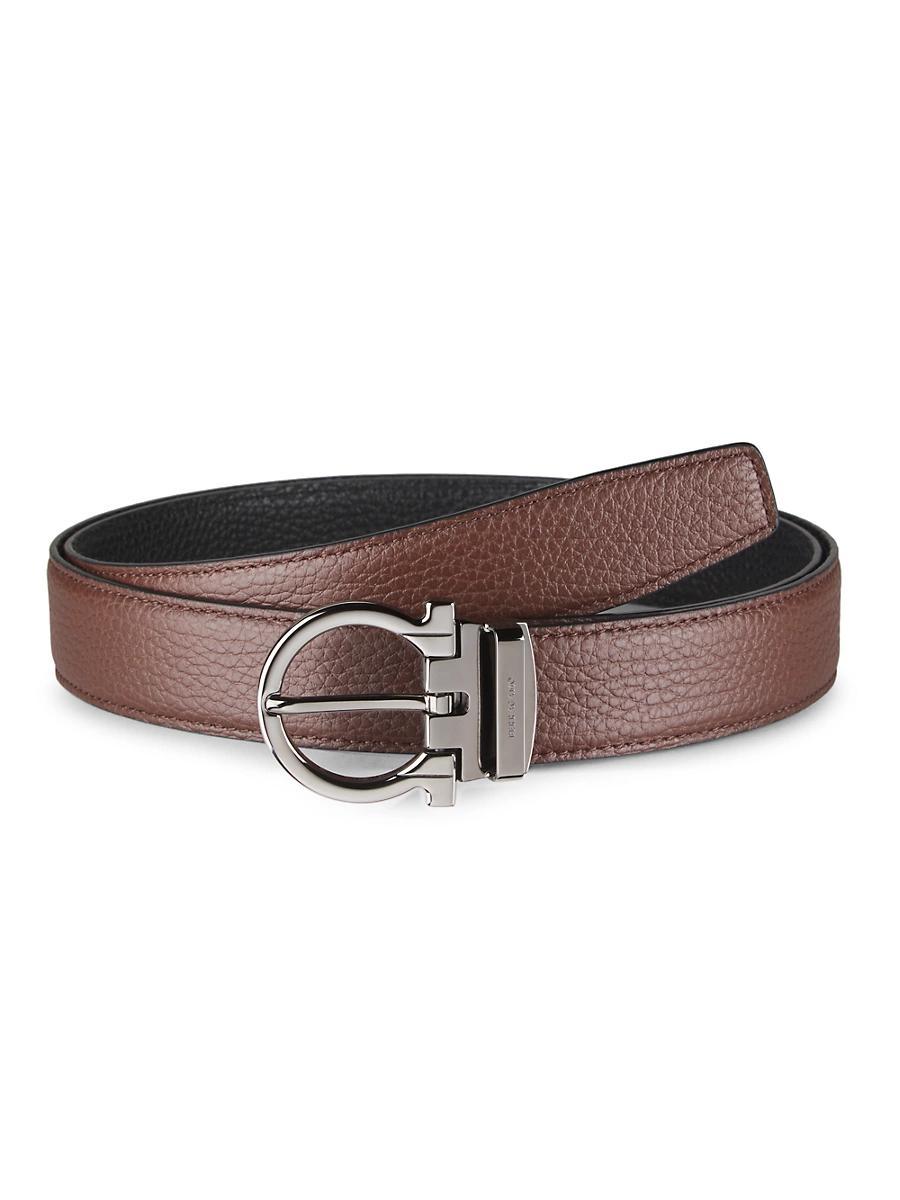 Mens Gancio-Buckle Reversible Leather Belt Product Image