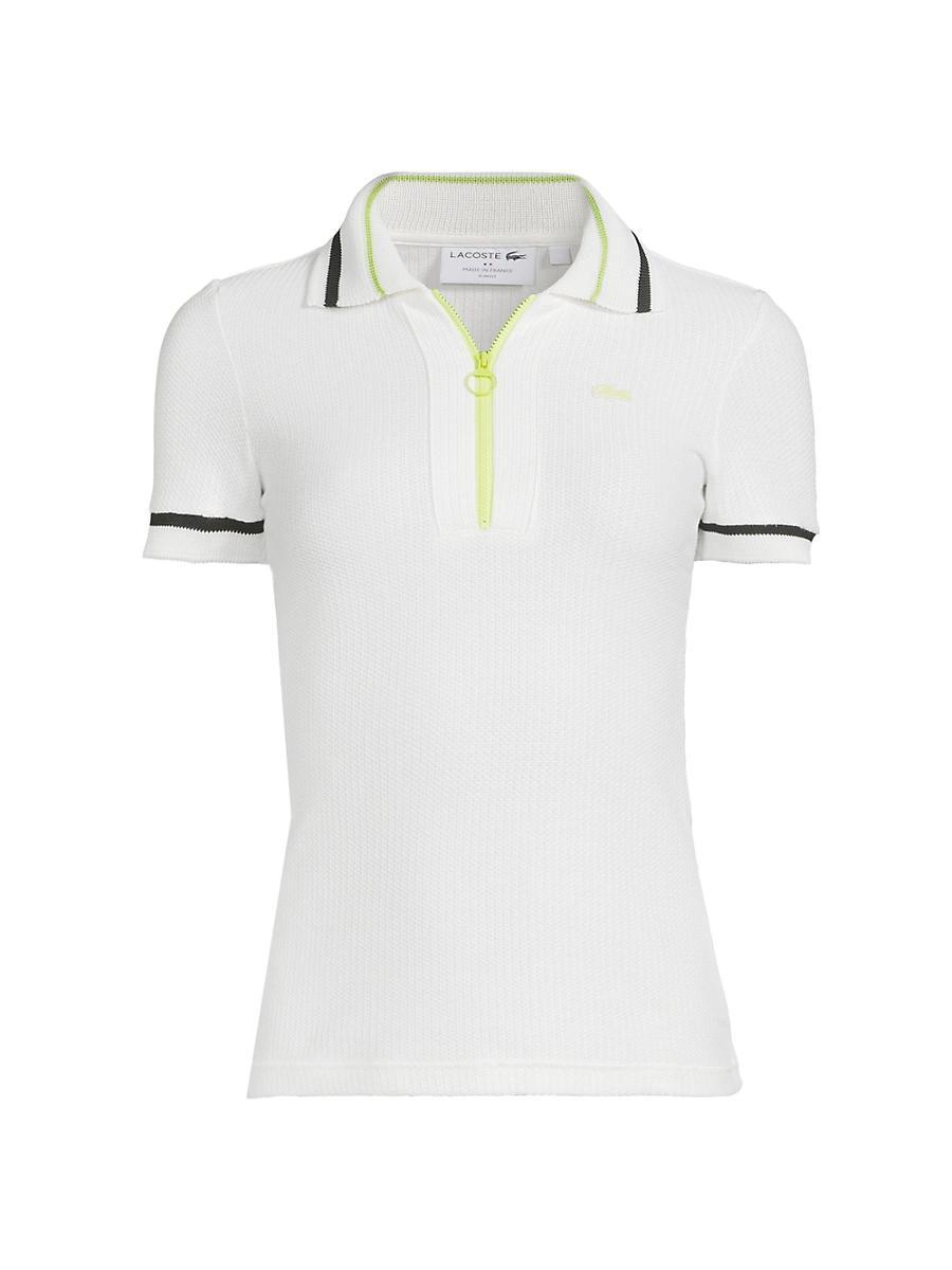 Womens Knit Half-Zip Polo Top Product Image